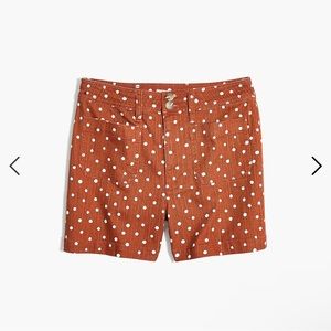Madewell EMMETT PATCH POCKET SHORTS in ink spot dots, size 25
